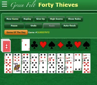 Forty-Thieves Solitaire GreenFelt gameplay big